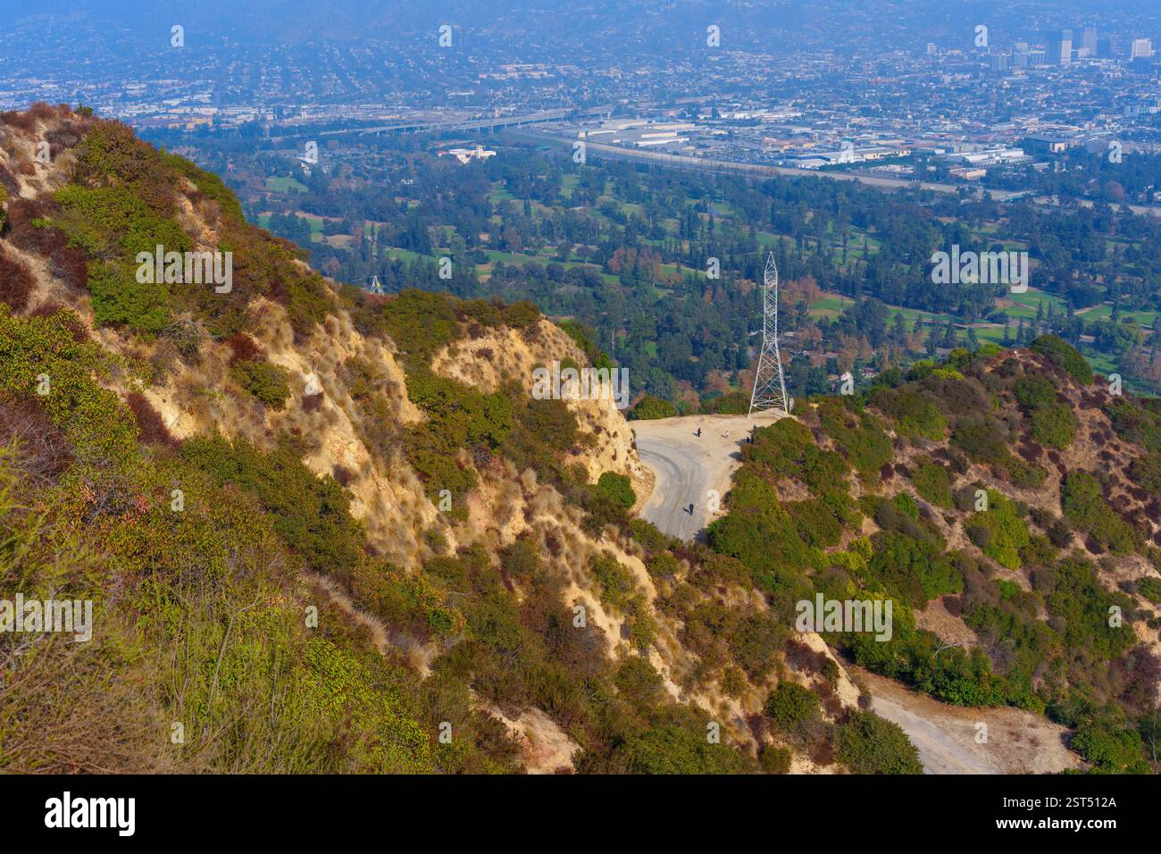 Image showcasing Breathtaking view from Griffith Park, showcasing green hillsides ...