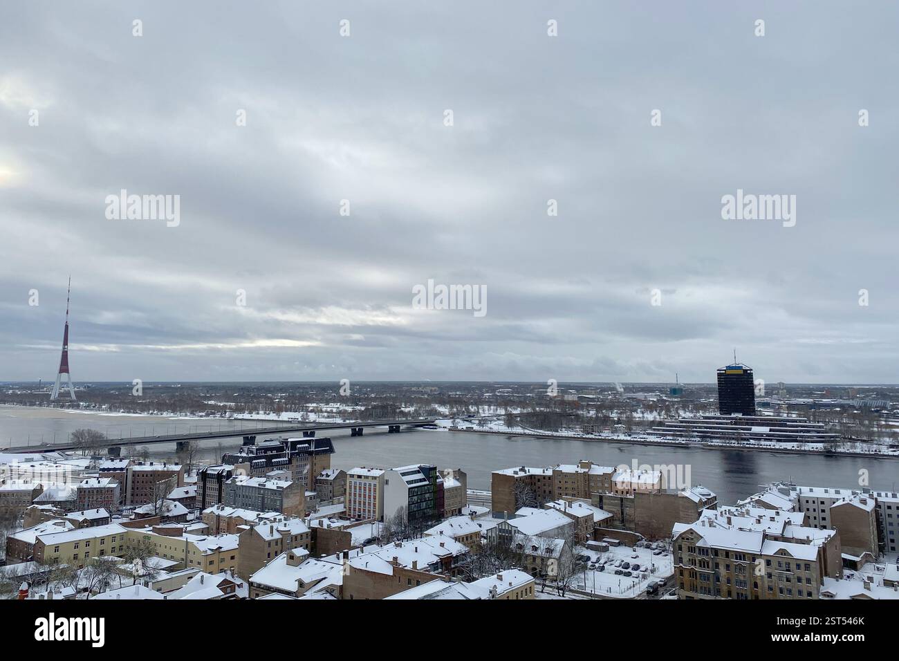 Riga, Latvia. 17th Feb, 2025. View from the Latvian Academy of Science