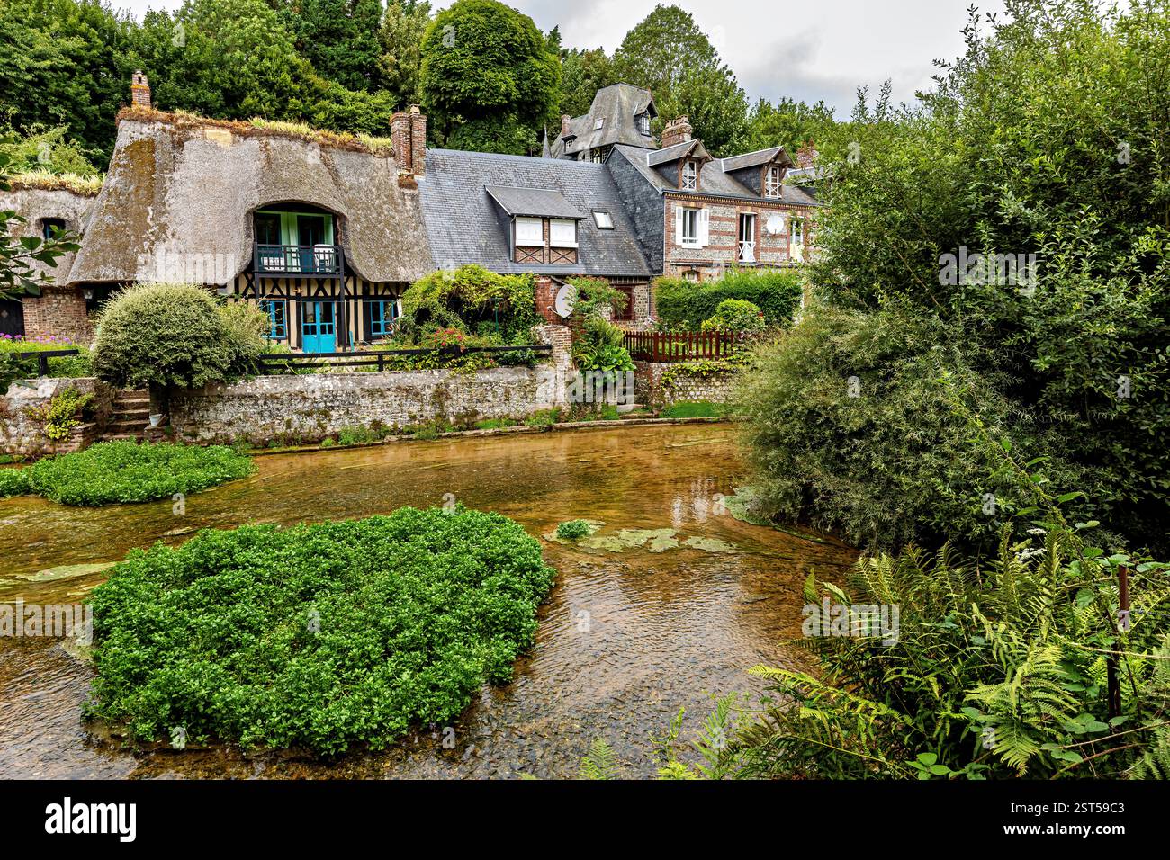 The Village Of Veules Les Roses In The Normandy Of France Stock Photo The Village Of Veules Les Roses In The Normandy Of France Stock Photo