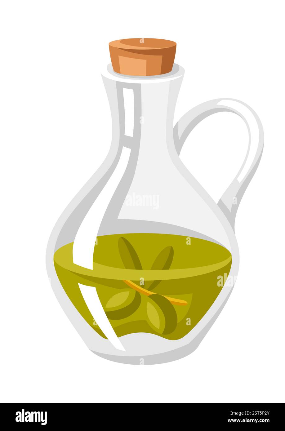Illustration of olive oil jug. Stylized food object for cooking recipe ...