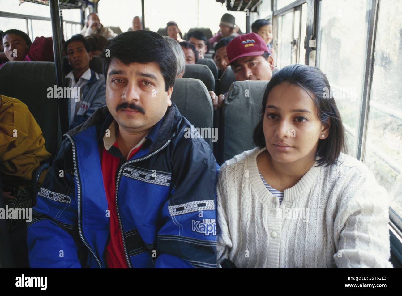 Man and woman travelling in bus MR#152 Stock Photo