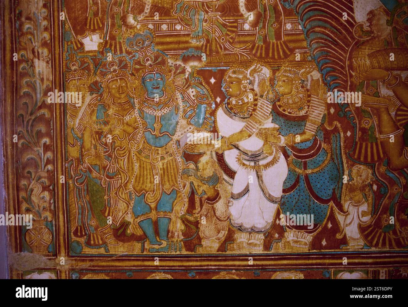 Krishna Radha Wedding 18 Th Century Murals In Krishnapuram Palace At krishna-radha-wedding-18-th-century-murals-in-krishnapuram-palace-at