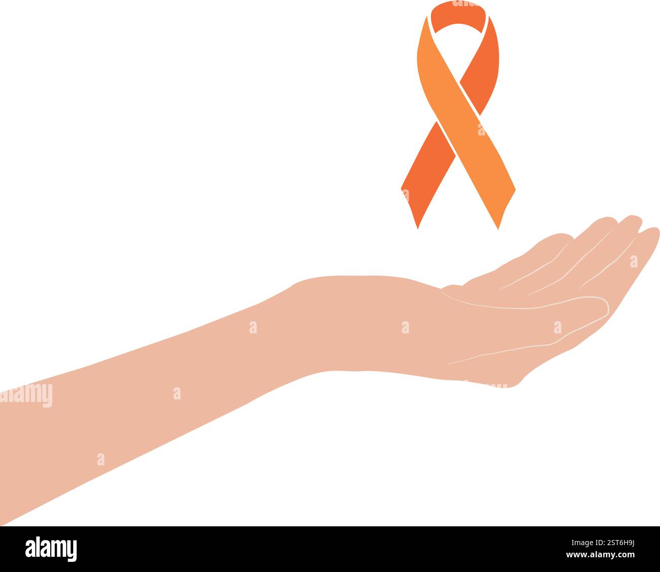 Hand holding orange awareness hi-res stock photography and images - Alamy