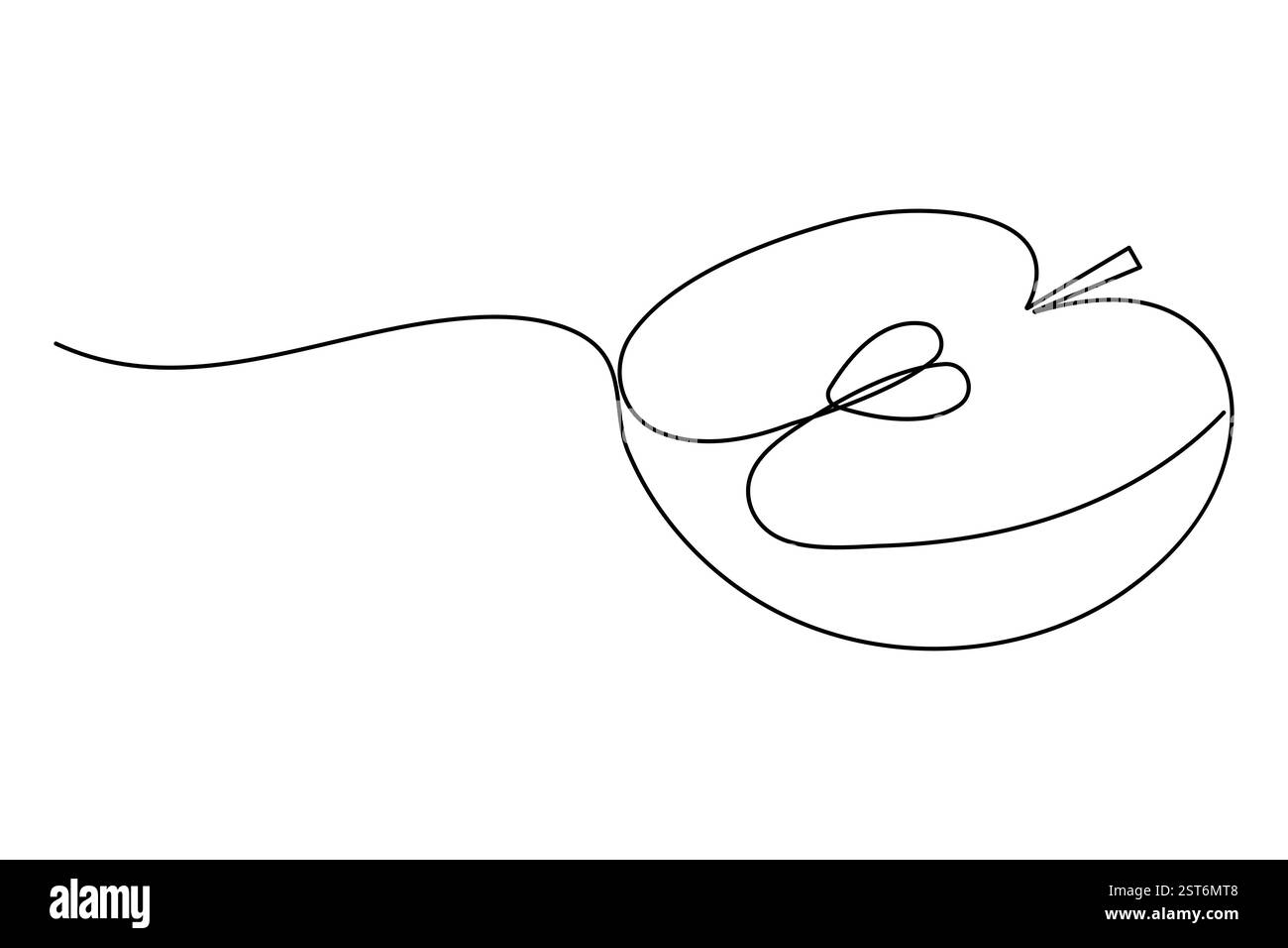 Continuous one line art drawing of apple fruit design vector ...