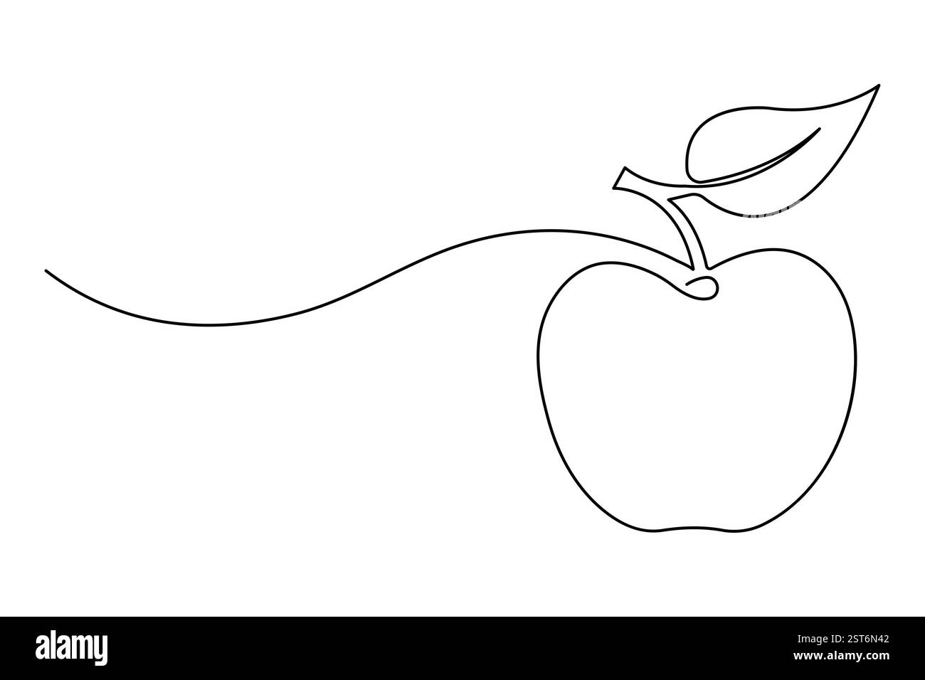 Continuous one line art drawing of apple fruit design vector ...