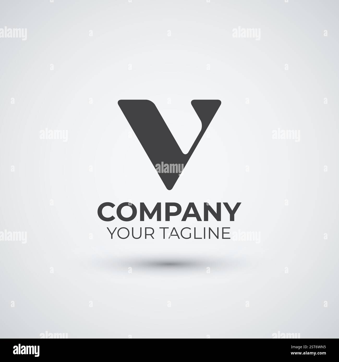 Modern Letter V Logo Design Flat Icon Template Stock Vector