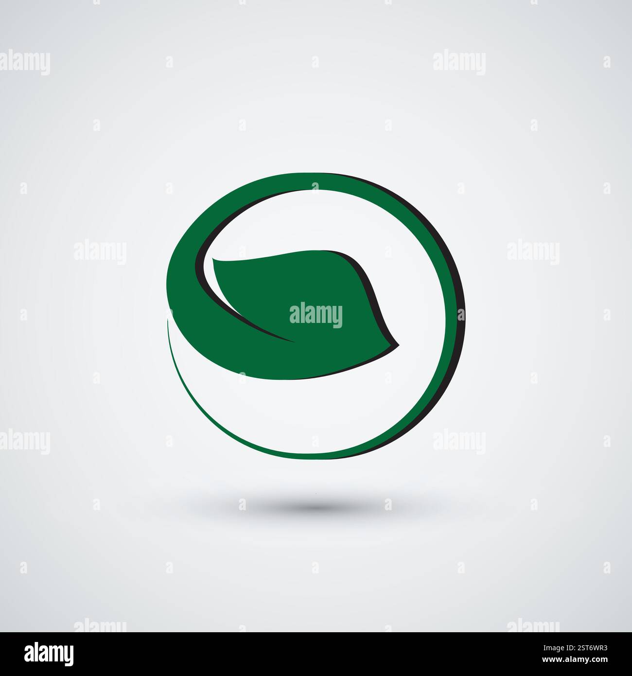circle nature leaf logo design icon template Stock Vector