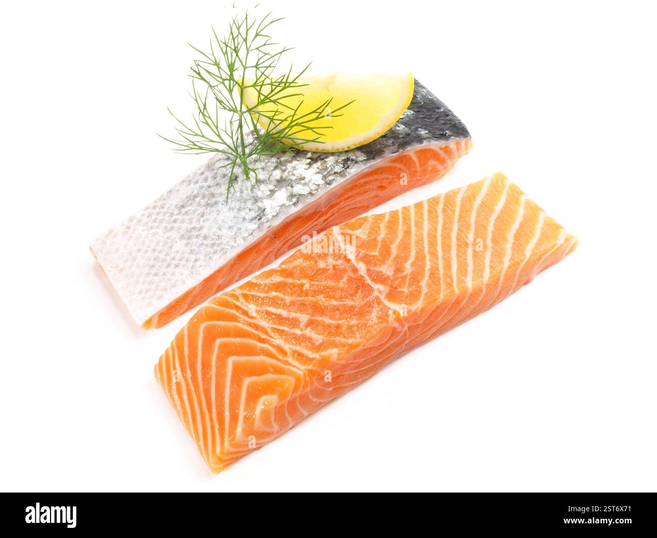 Salmon - Fish Fillet on white Background Stock Photo - Alamy