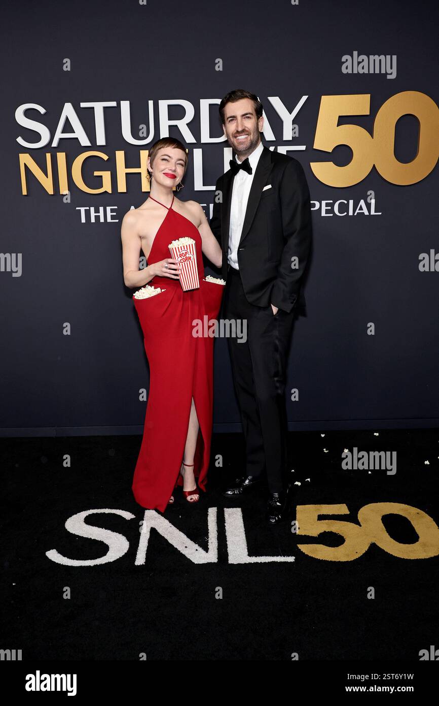 New York, USA. 16th Feb, 2025. SNL50: THE RED CARPET -- Pictured: (l-r ...