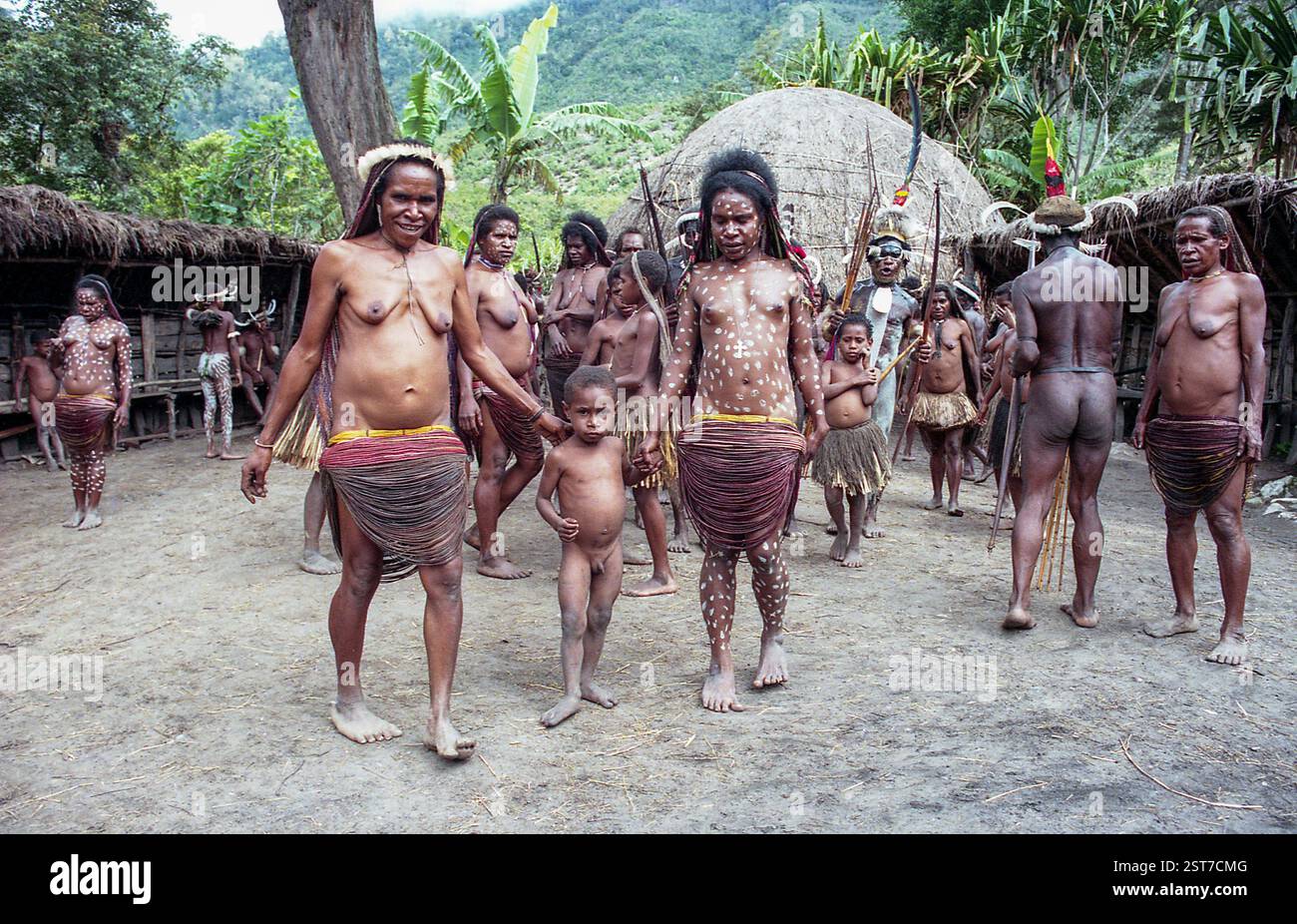 Dani Tribe, Baliem Valley, West Papua, Indonesia Stock Photo