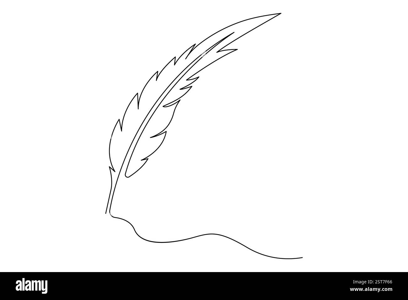 Bird Feather continuous one line art drawing and minimalist design ...