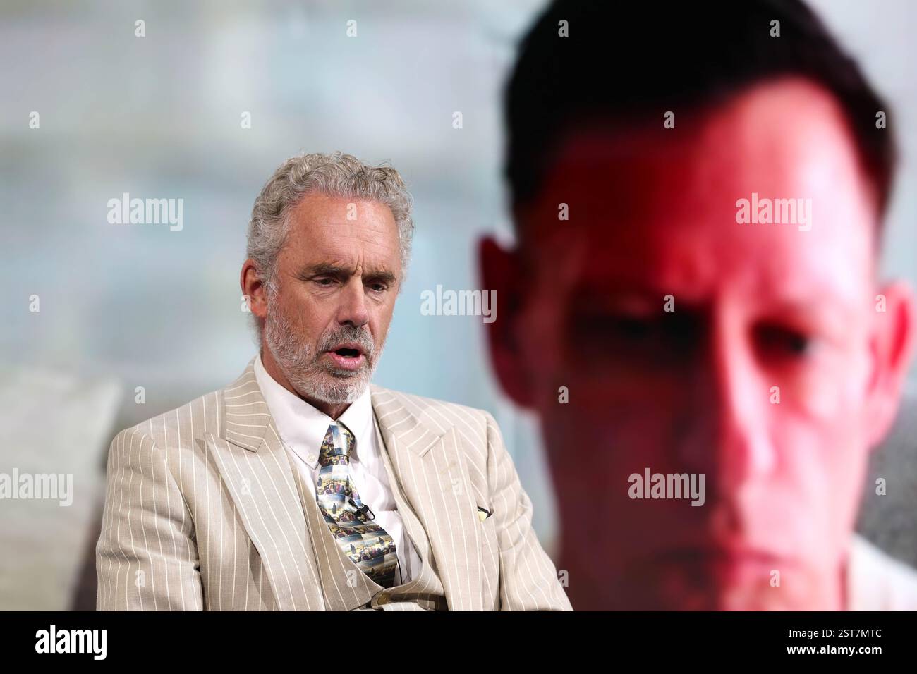 London, UK. 17th Feb, 2025. Image © Licensed to Parsons Media. 17/02/2025. London, United Kingdom. The Alliance For Responsible Citizenship Conference - Day One. ExCel London. The ÔIdentity in The Digital AgeÕ panel. Interview: Peter Thiel interviewed via video link by Jordan Peterson. Panel Chair: Jordan Peterson Panellists: Jonathan Pageau, Mary Harrington. Speaker: Sophie Winkleman during the Alliance for Responsible Citizenship conference 2025. Picture by Credit: andrew parsons/Alamy Live News Stock Photo