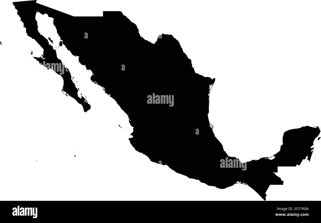 Editable vector file of the country of Mexico. Stock Vector