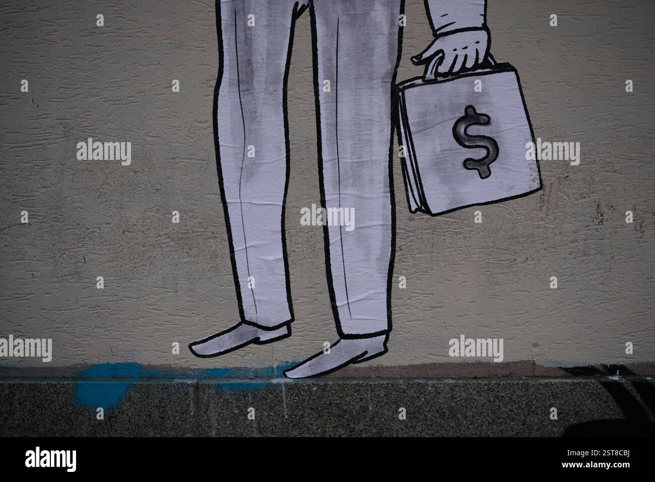 Warsaw, Poland. 16th Feb, 2025. A mural by Belarusian artist Street