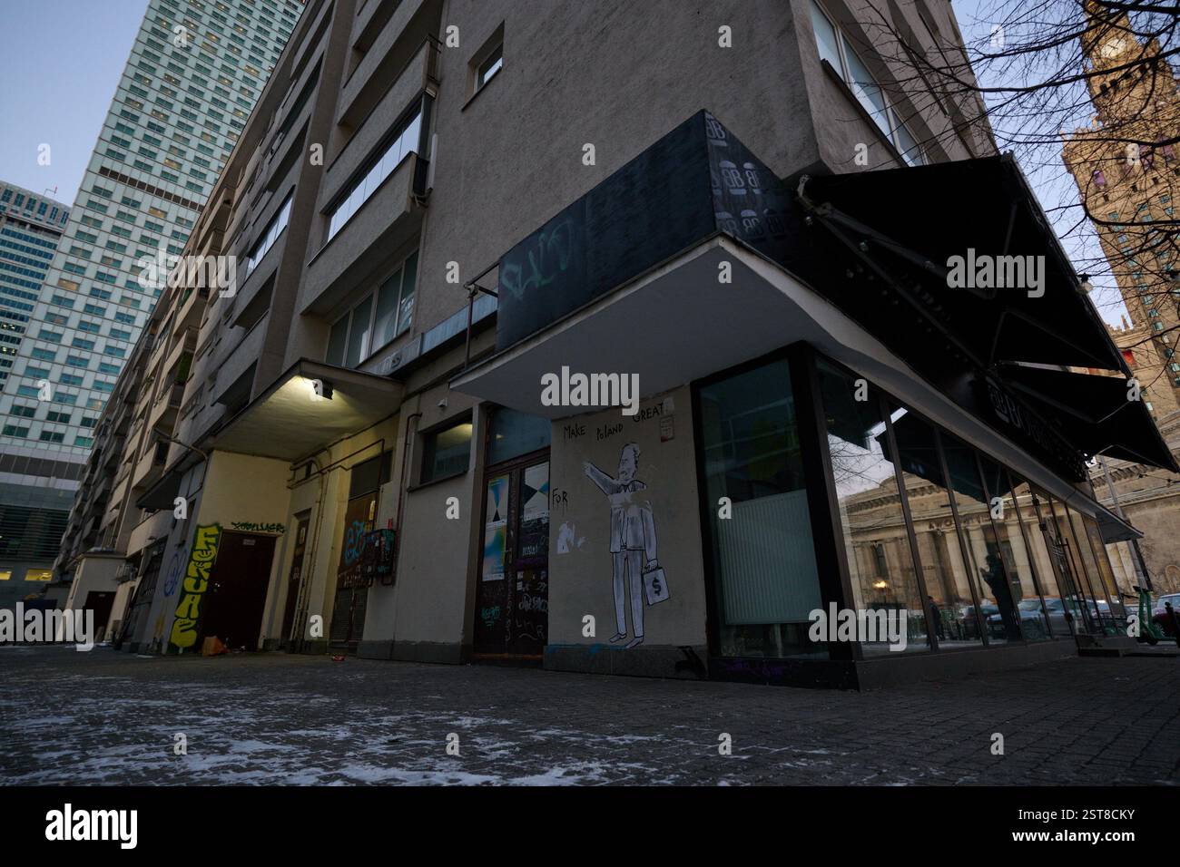 Warsaw, Poland. 16th Feb, 2025. A mural by Belarusian artist Street
