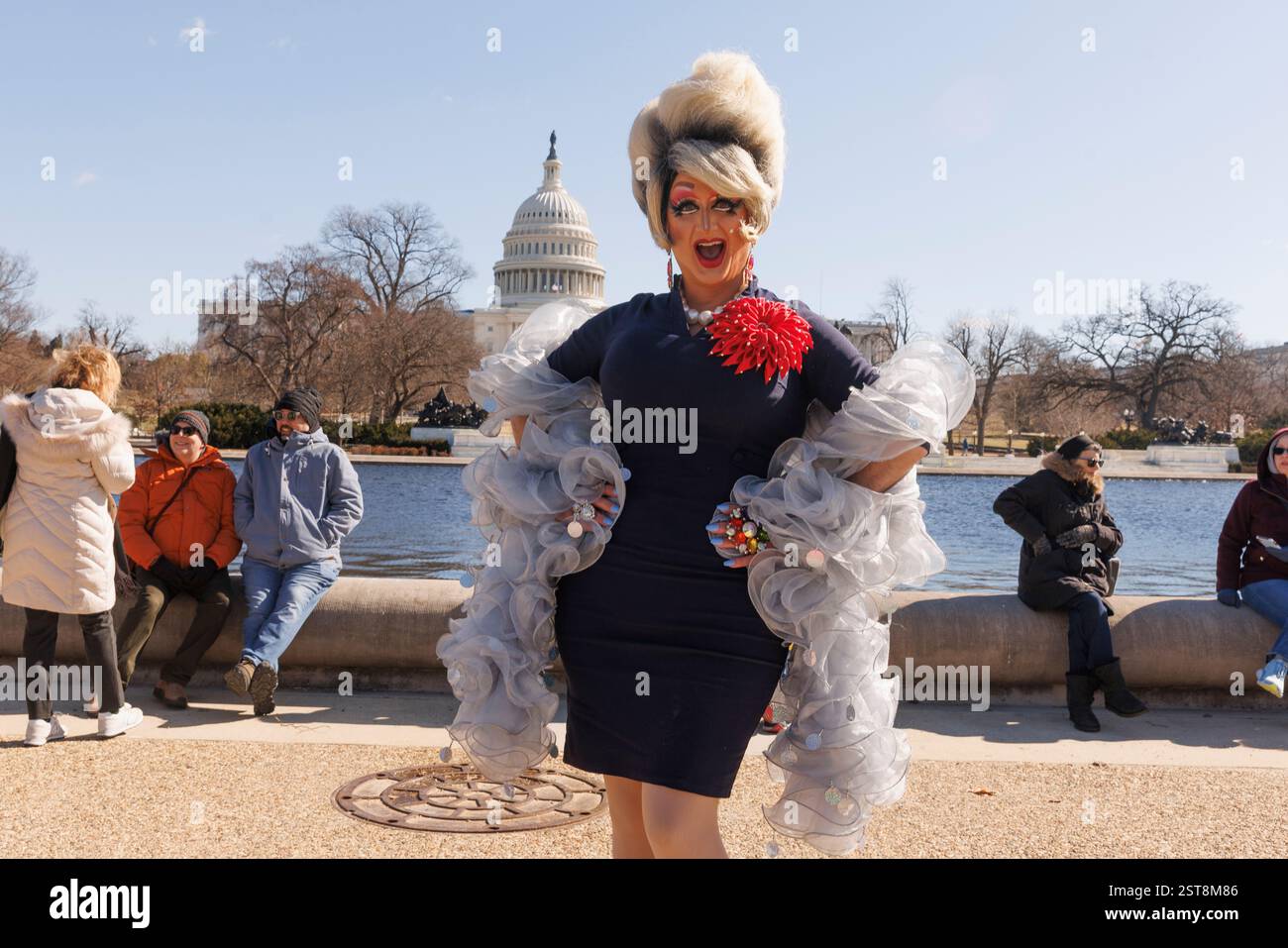 Washington, United States. 17th Feb, 2025. Drag queen Tara Hoot poses ...