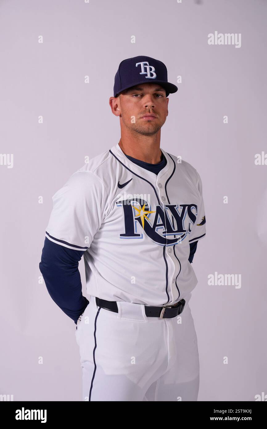 Tampa Bay Rays catcher Ben Rortvedt poses for a portrait during photo ...