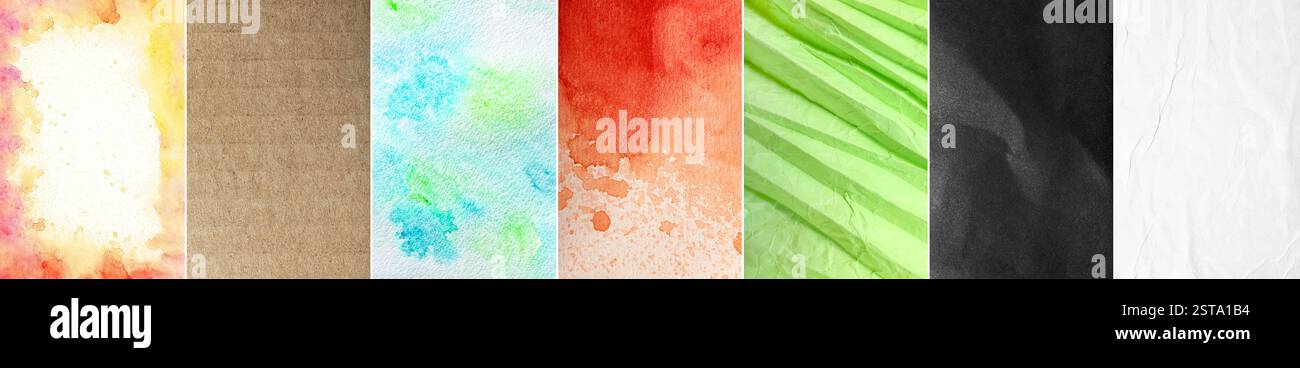 Collage of different paper textures Stock Photo - Alamy
