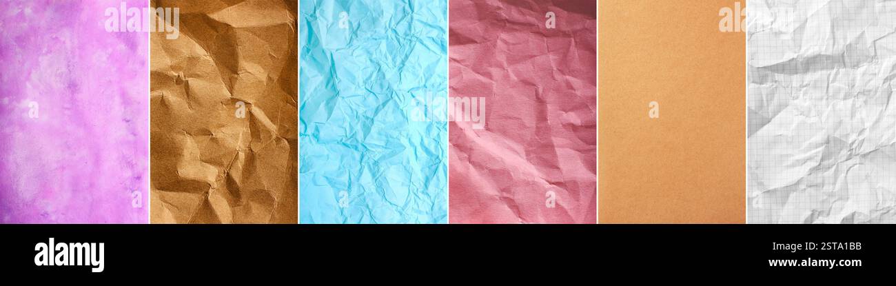 Collage of different paper textures Stock Photo - Alamy