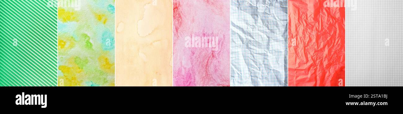 Collage of different paper textures Stock Photo - Alamy