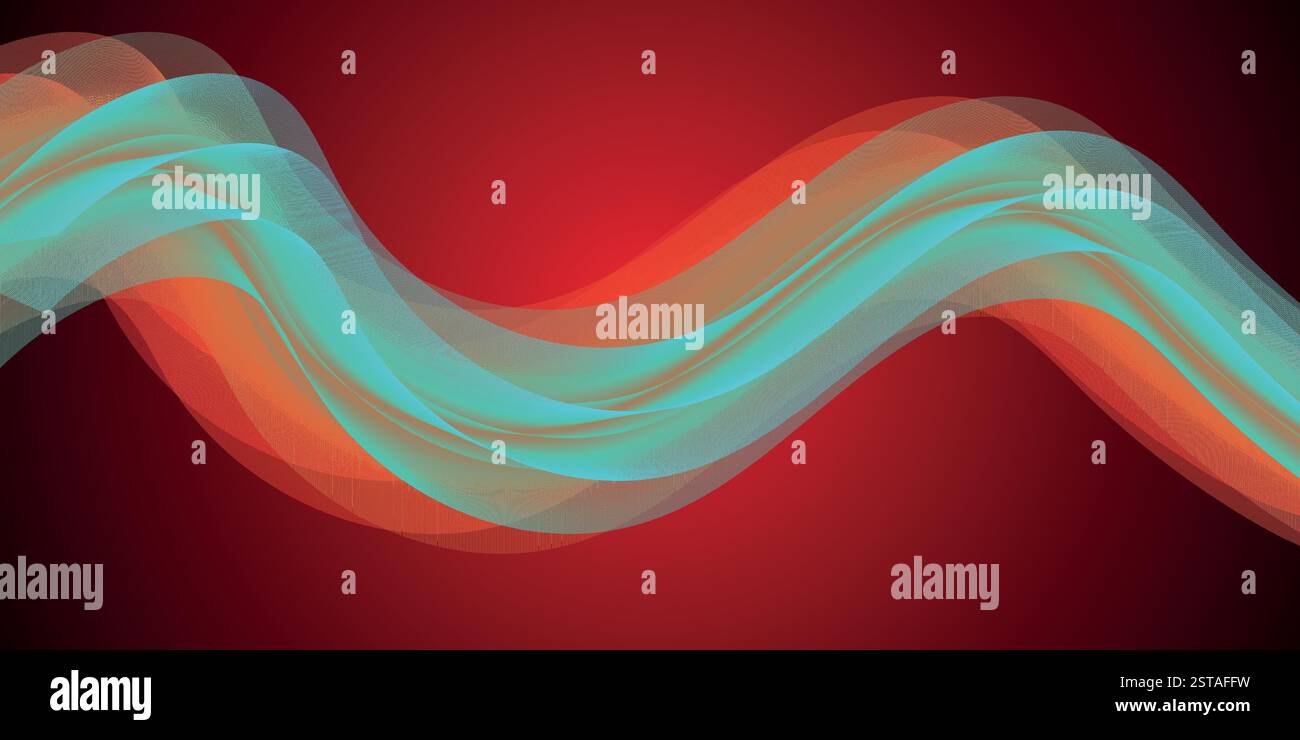 Abstract Colorful Wave Design With Red Background in Vibrant Gradient ...