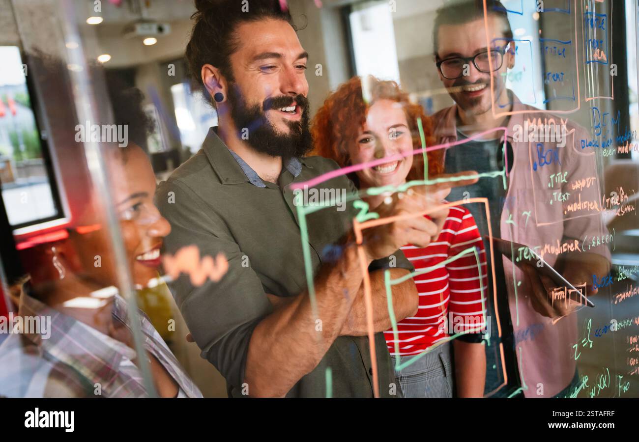 Developing programming and coding technologies. Programmer working in a software develop company Stock Photo