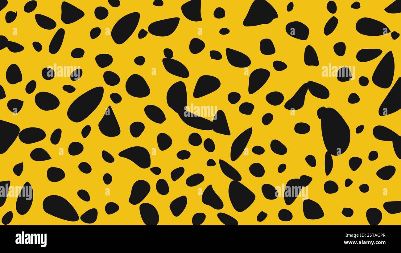 Bold cheetah pattern with black spots on yellow background, perfect for ...