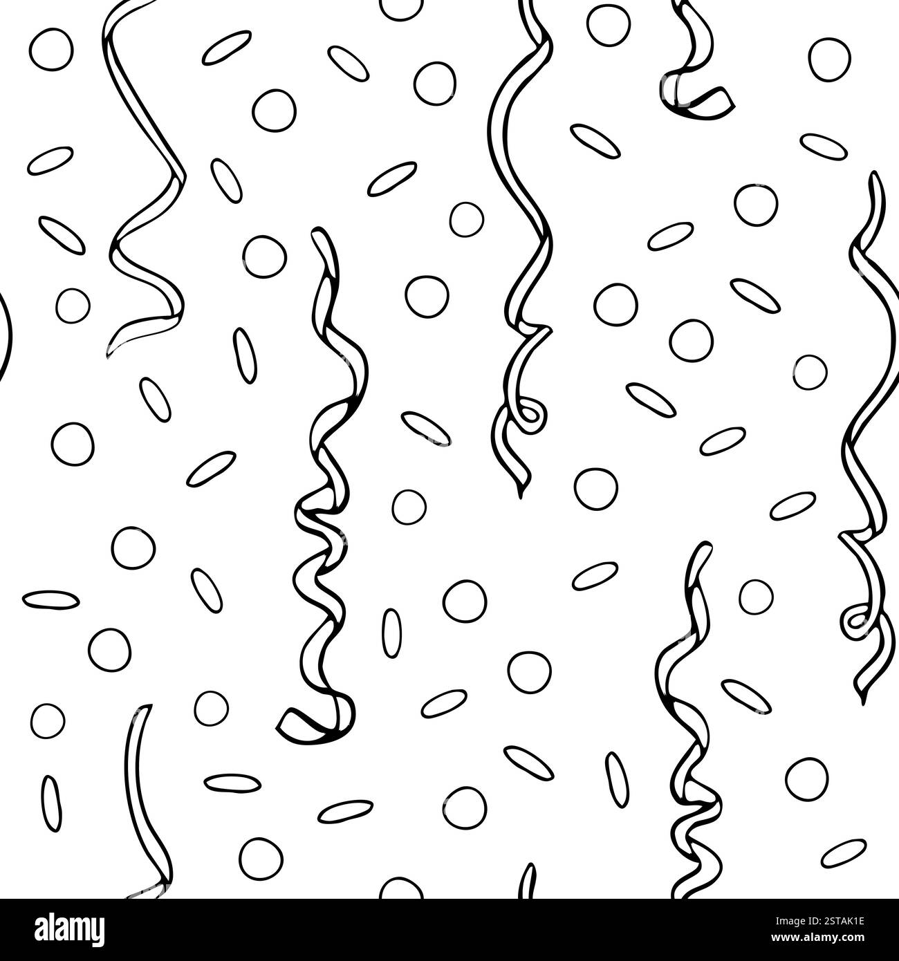 Festive confetti seamless pattern Black and White Stock Photos & Images ...