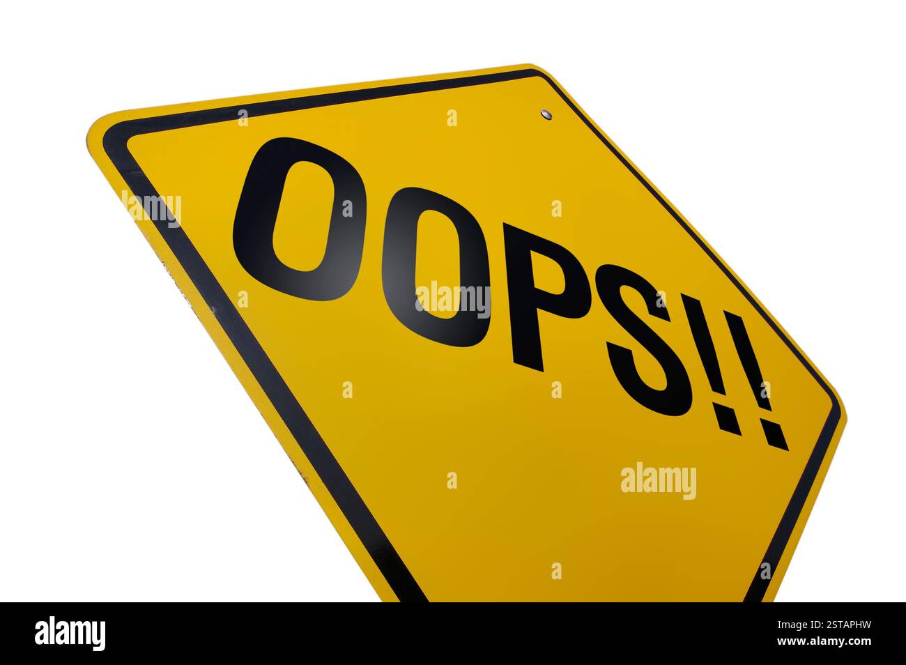 Oops! Road Sign Isolated Stock Photo