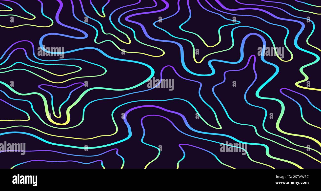 Futuristic neon abstract topography background Stock Vector