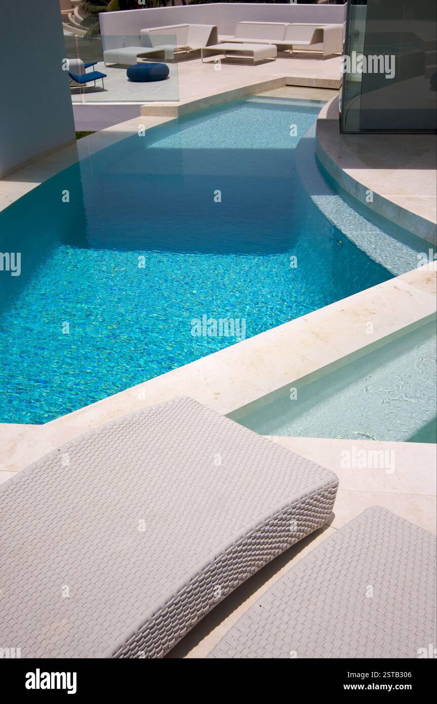 Custom Luxury Pool and Chairs Abstract Stock Photo - Alamy