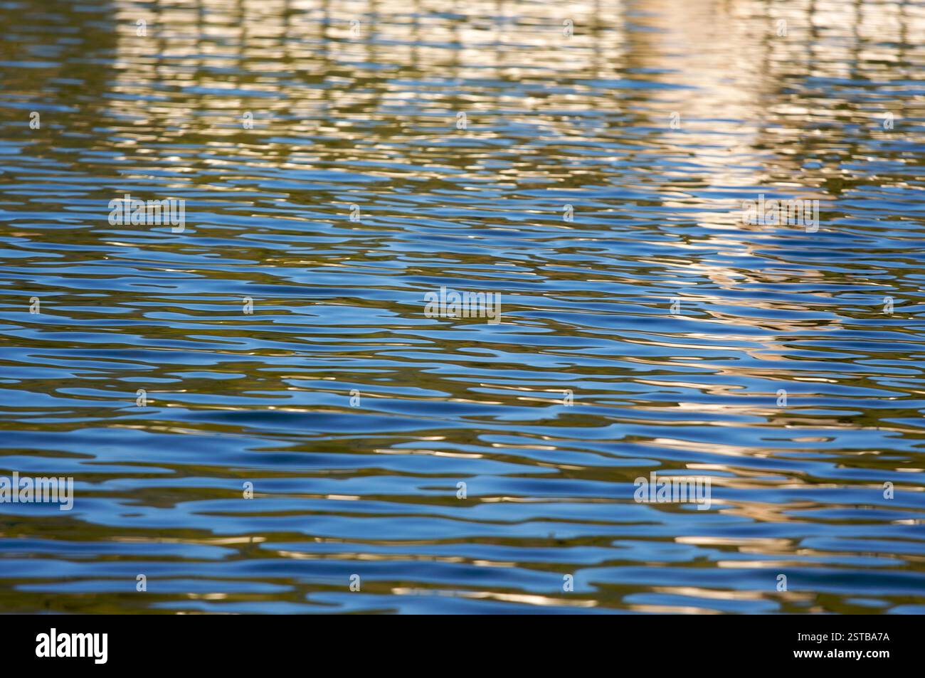Tranquil Morning Lake Scene with Beautiful Reflection Stock Photo