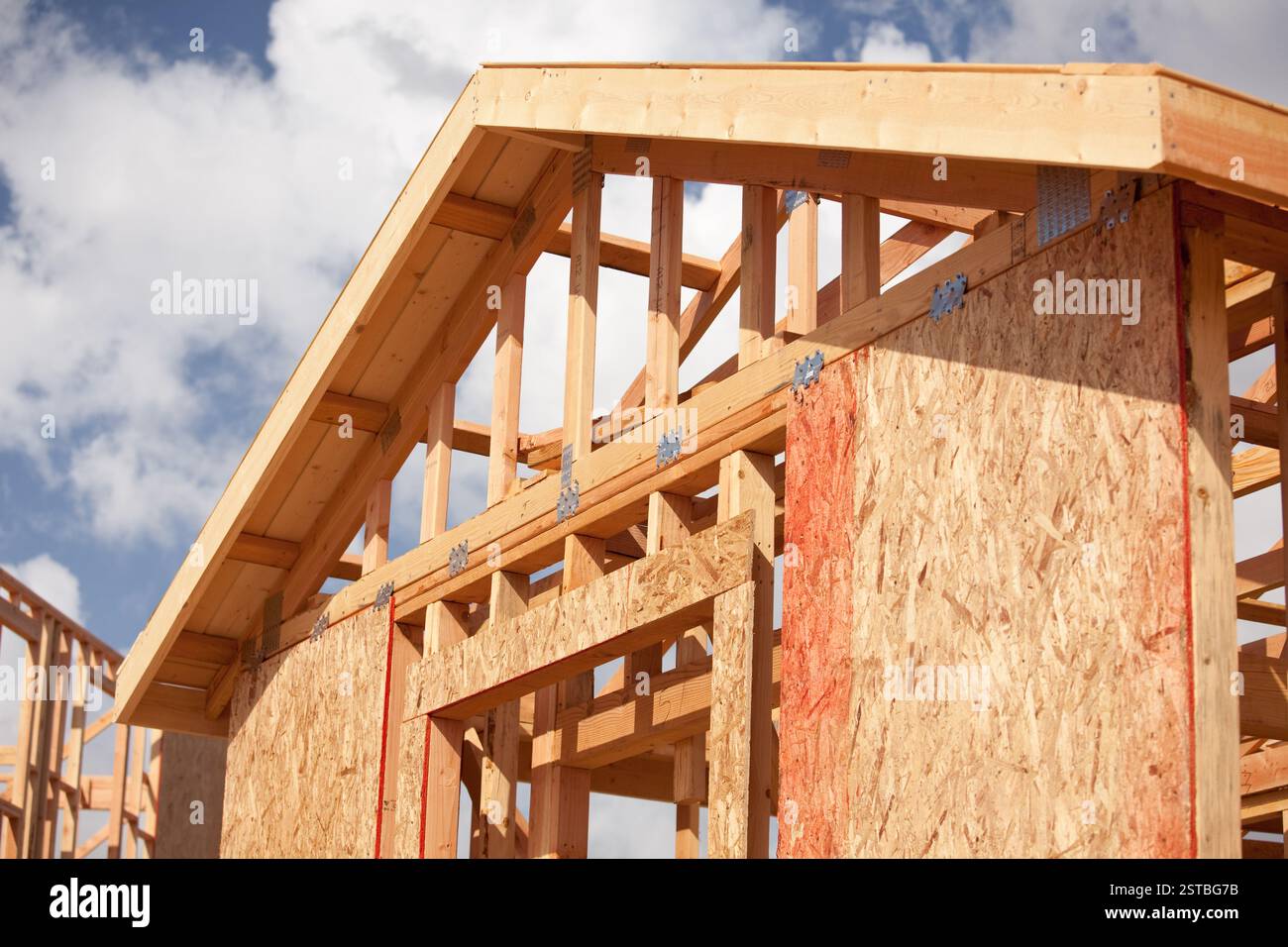 Abstract of New Home Construction Site Framing Stock Photo - Alamy
