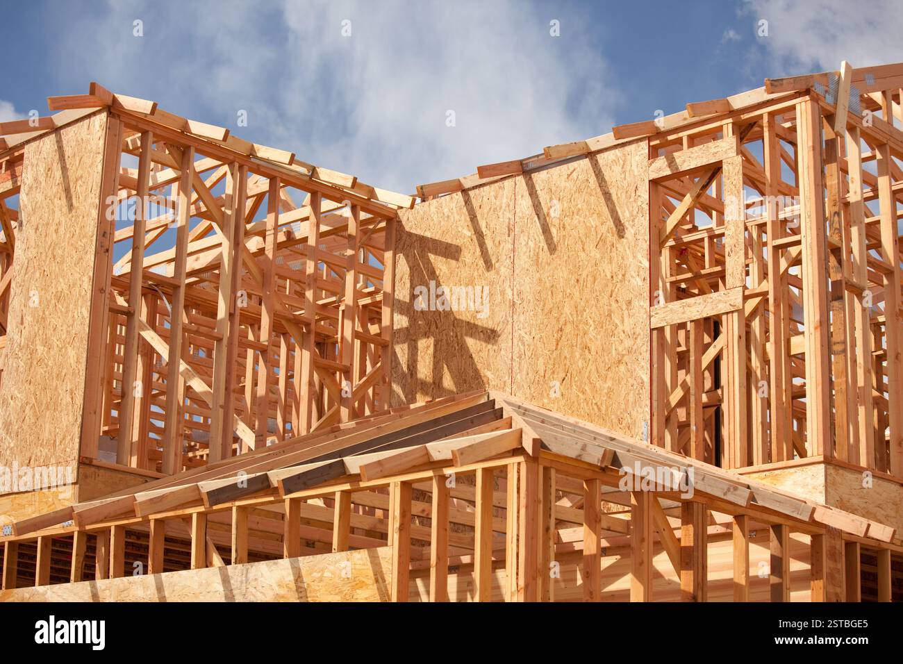 Abstract of New Home Construction Site Framing Stock Photo - Alamy
