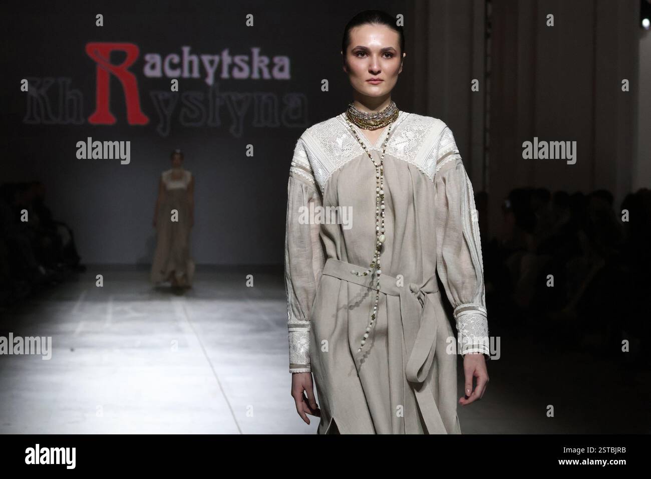 Ukraine Model Non Exclusive: KYIV, UKRAINE - FEBRUARY 15, 2025 - A model shows off an ...