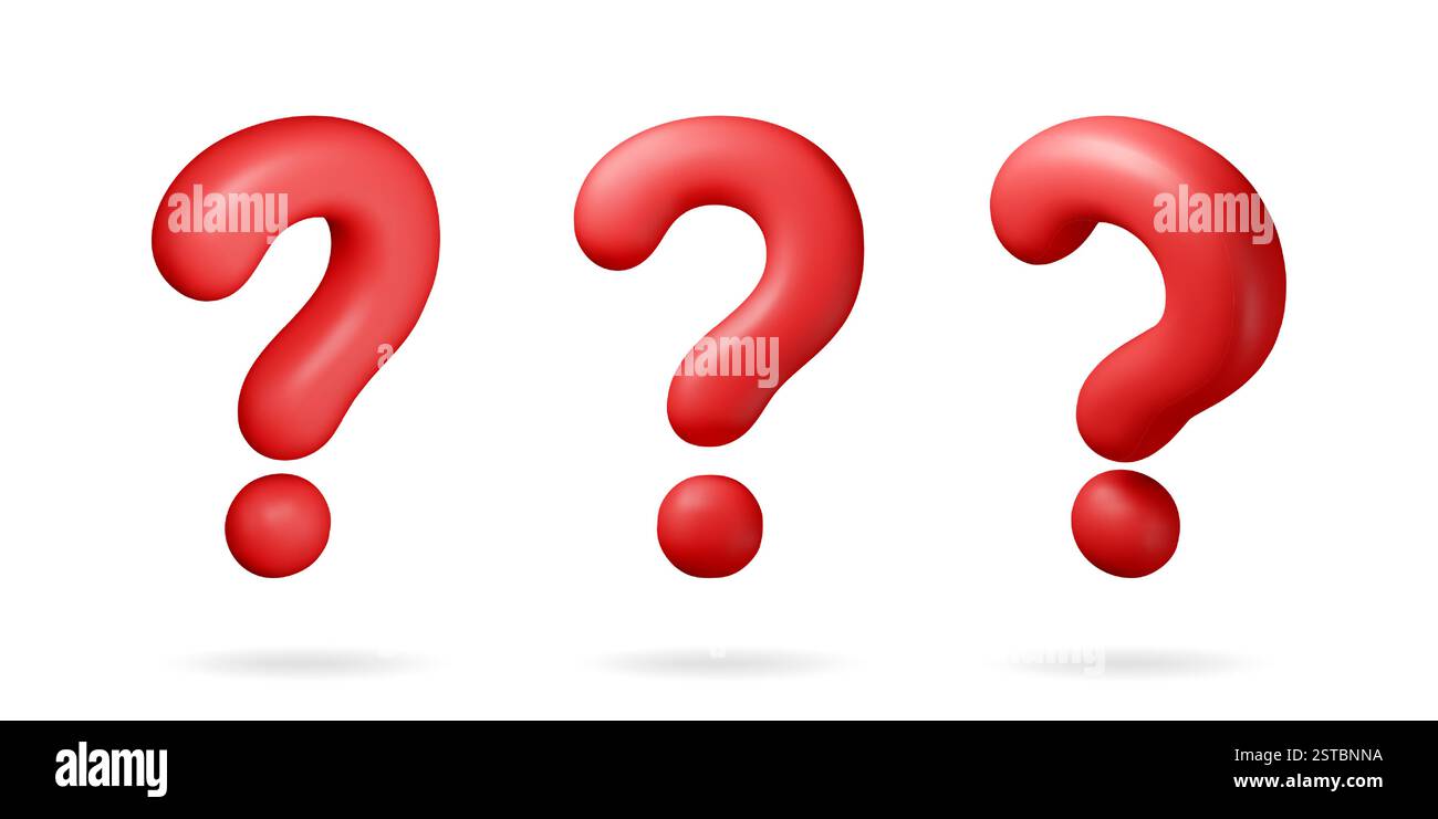 3D red question mark isolated on white Stock Vector Image & Art - Alamy