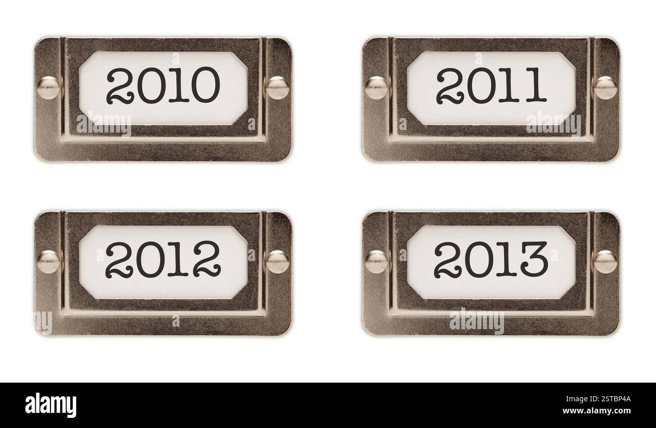 2010, 2011, 2012, 2013 File Drawer Labels Stock Photo - Alamy