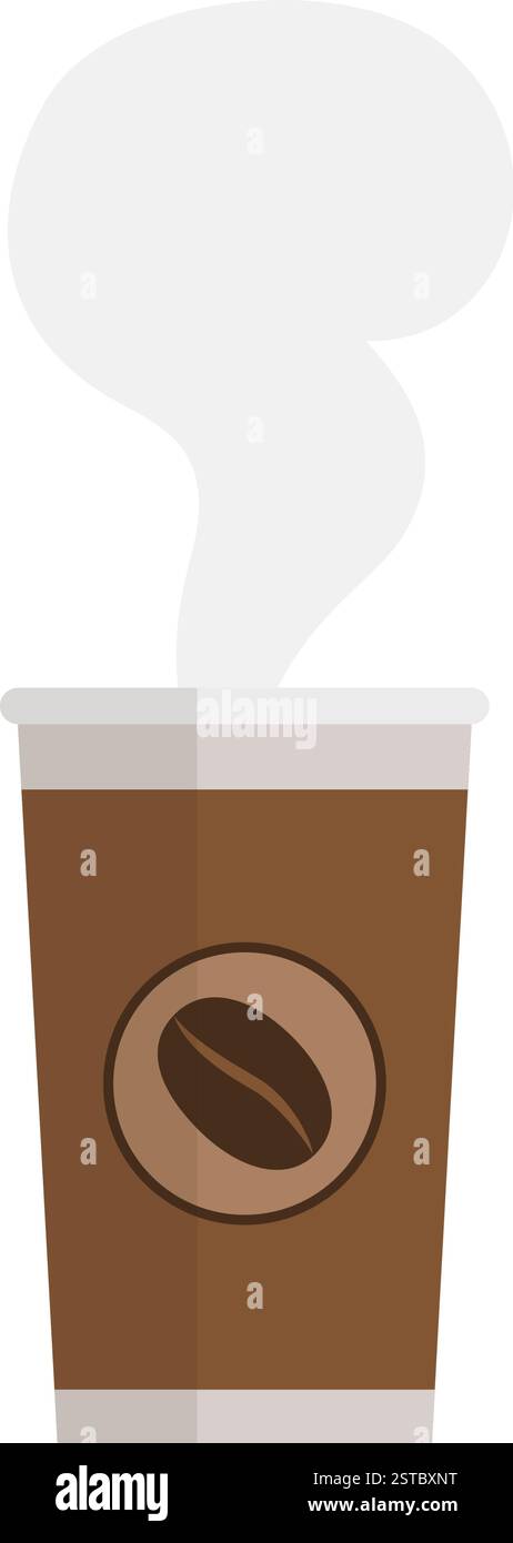 Fresh take away coffee cup with steam, isolated Stock Vector