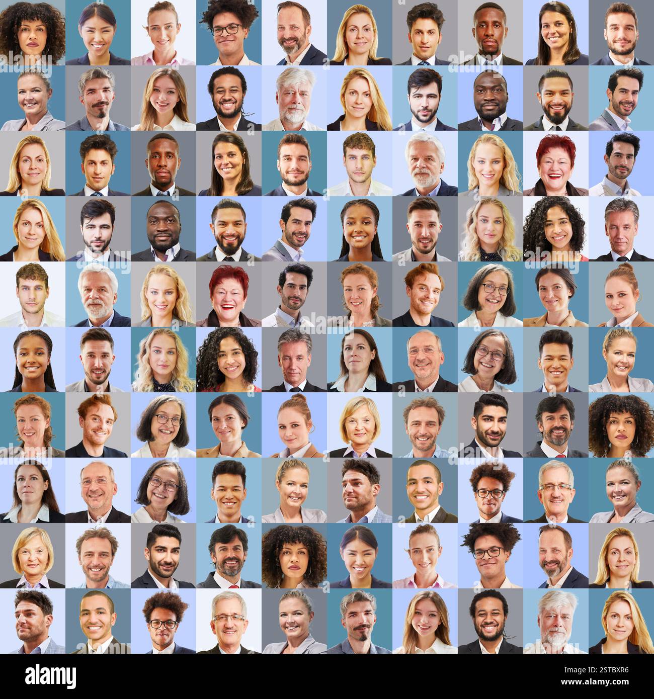 Subtle Front Square collage of portraits of business people in front of subtle ...
