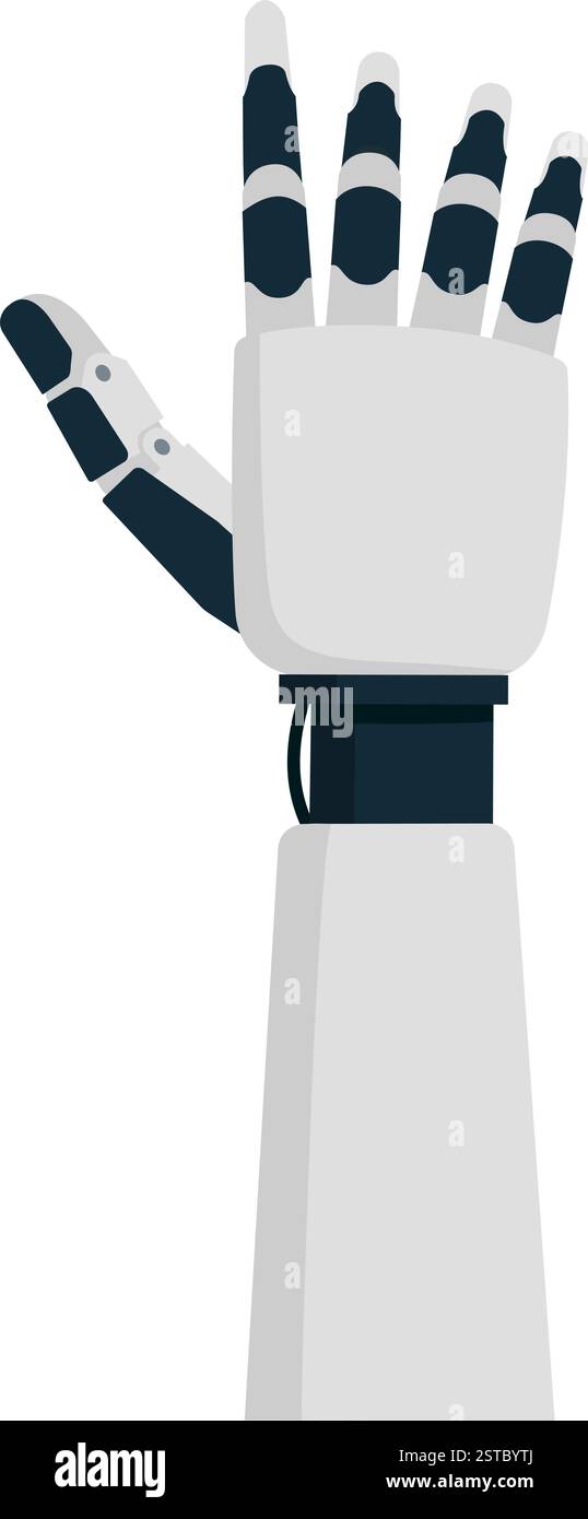 AI robot raised hand isolated, technology and artificial intelligence concept Stock Vector
