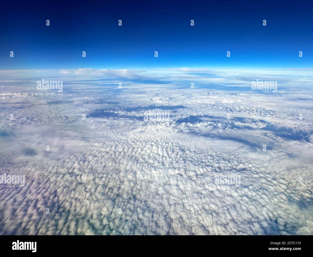 Cloudscape seen froma holiday jet, No people, Travel concept, Background. Copy space. - Smartphone Captured Stock Image