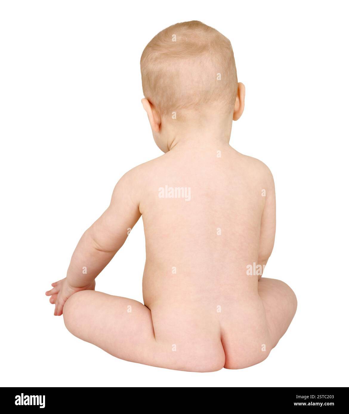 Baby to sit a back to us Stock Photo - Alamy
