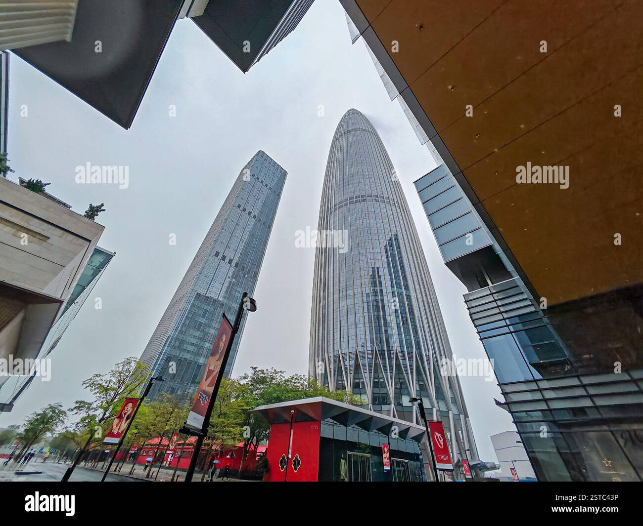 Shenzhen China February 12 2025 Looking Upwards At Modern