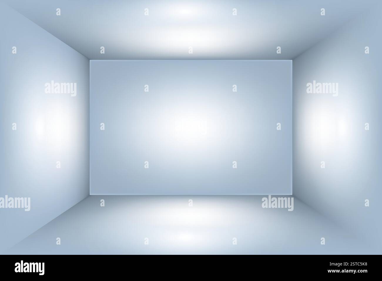 Blue 3d studio room, light box podium gallery space perspective, inside ...