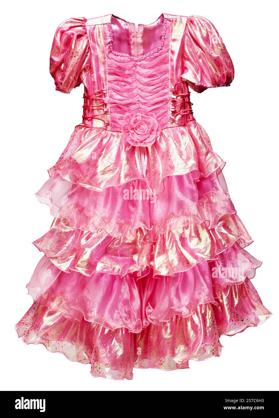 Beautiful pink dress for girls isolated on white background Stock Photo ...