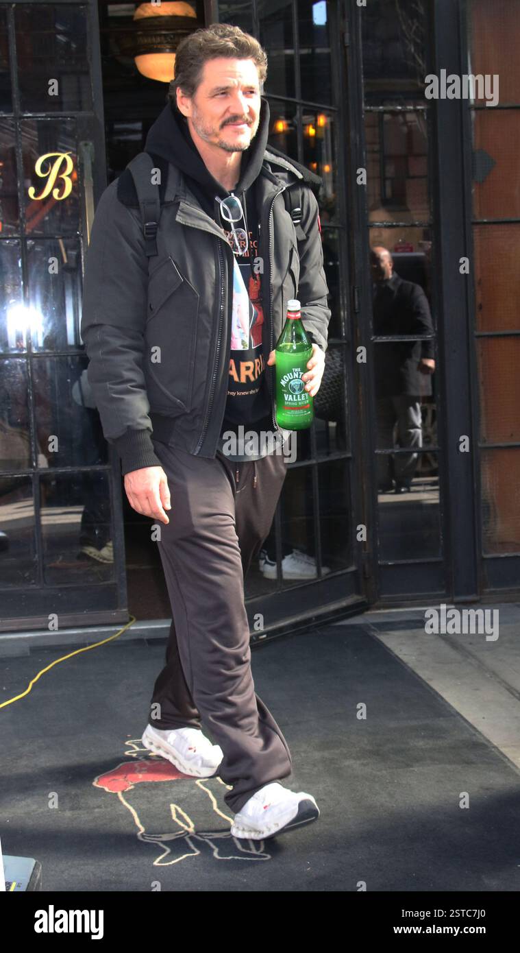 New York, NY, USA. 17th Feb, 2025. Pedro Pascal seen in New York City