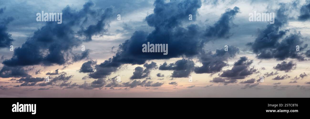 Panorama of dramatic cloudy sky Stock Photo - Alamy