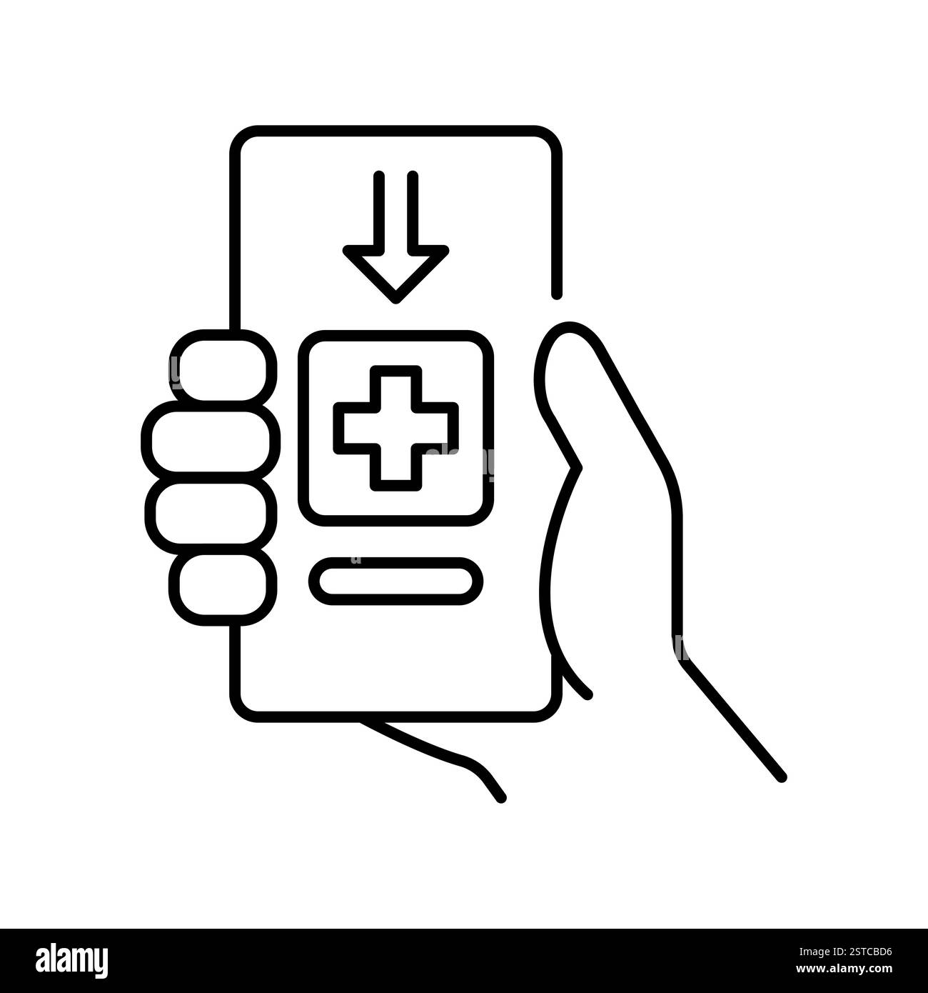 Healthcare medical consultation app Black and White Stock Photos ...