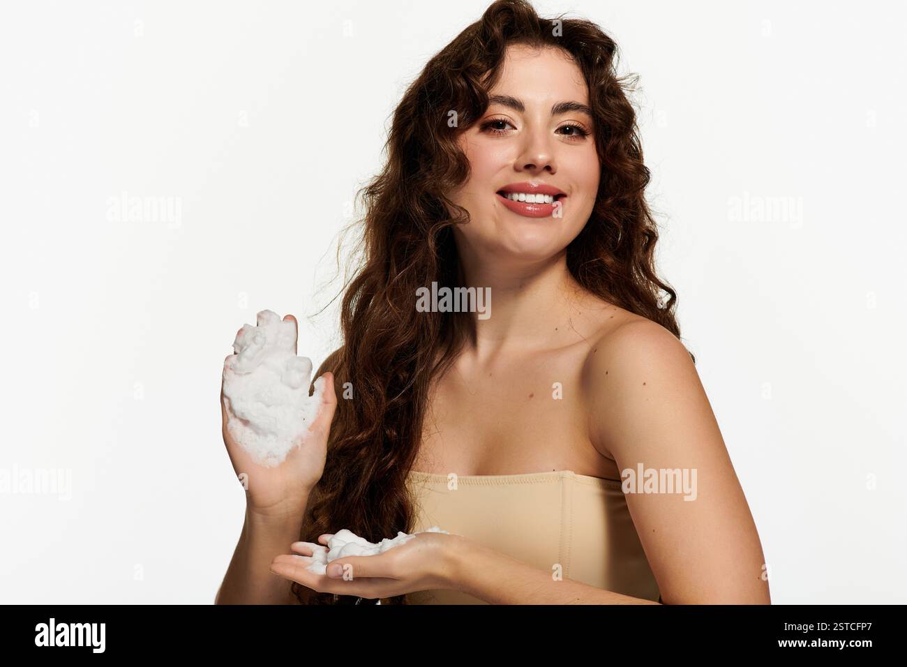 Woman hair with foam hi-res stock photography and images - Alamy