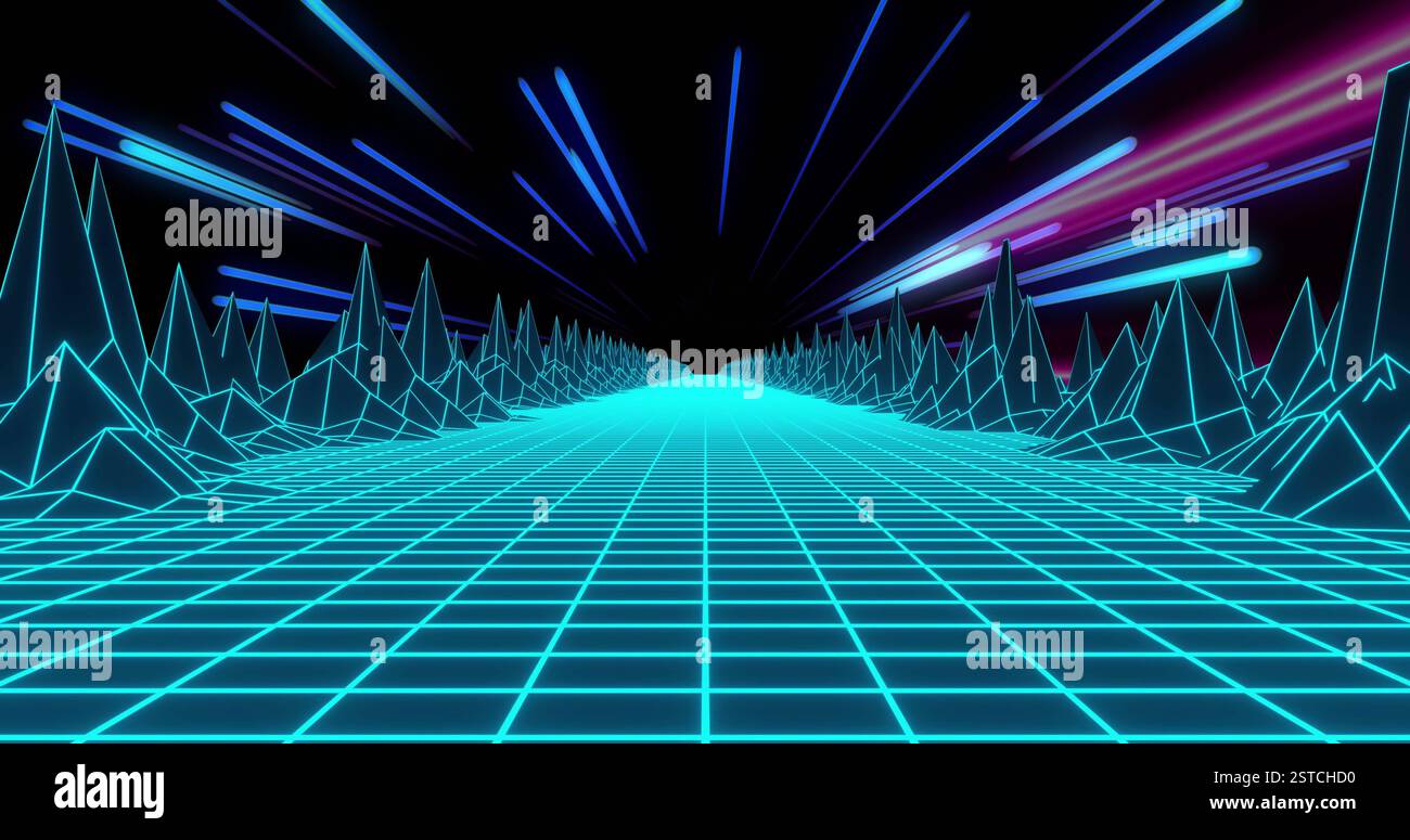 Neon glowing lines shapes hi-res stock photography and images - Alamy